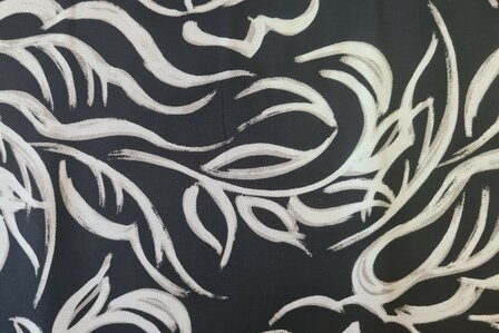 Viscose Twill Abstract Shapes Black