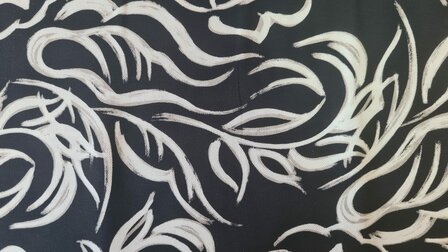 Viscose Twill Abstract Shapes Black