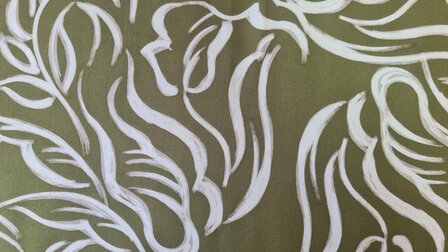 Viscose Twill Abstract Shapes Green