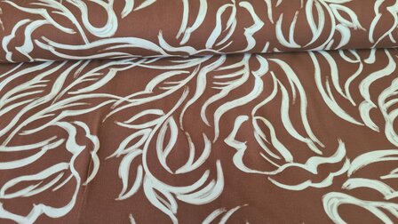 Viscose Twill Abstract Shapes Caramel