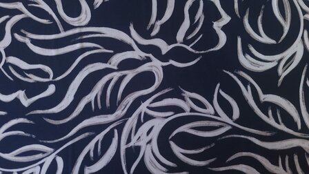 Viscose Twill Abstract Shapes Navy