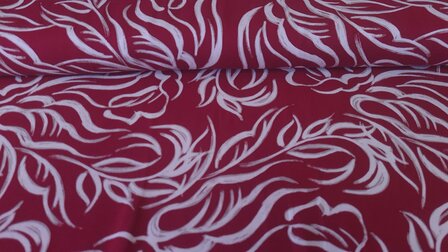 Viscose Twill Abstract Shapes Red