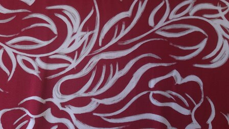 Viscose Twill Abstract Shapes Red