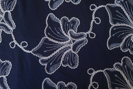 Knitted Twill Embroidery Navy