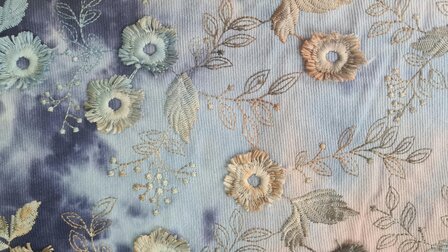 Cord Embroidery Tie Dye Blue-Multi