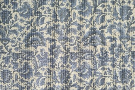 Stretch-Cord Folk Floral Blue