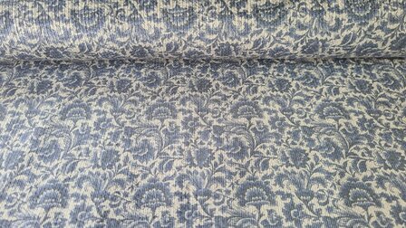Stretch-Cord Folk Floral Blue