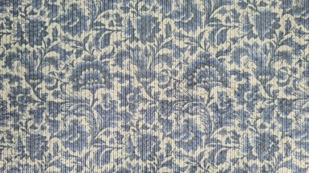 Stretch-Cord Folk Floral Blue