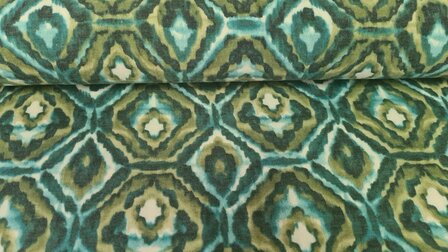 Knitted Viscose Abstract Petrol-Green