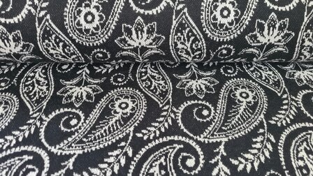 Knitted Jacquard Paisley Black