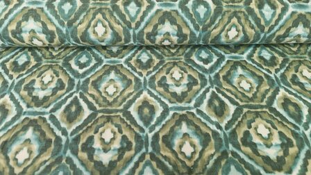 Knitted Viscose Abstract Petrol-Green
