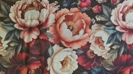 Viscose Digital Asian Flowers Multi