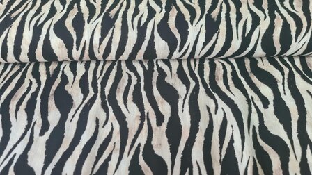 Viscose Crincle Zebra Beige/Black