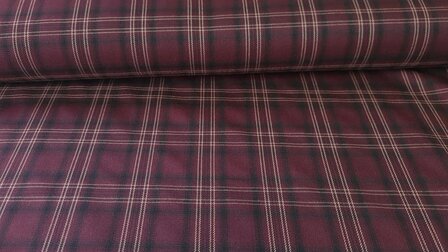 Stretch Check Glasgow Wine Red