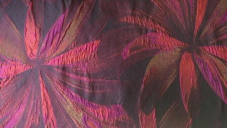 Jacquard Lurex Flowers Red