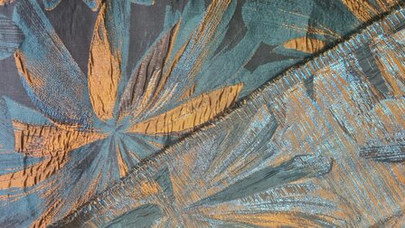 Jacquard Lurex Flowers Petrol