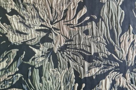 Jacquard Lurex Flower Navy