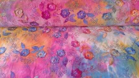Cord Embroidery Tie Dye Pink-Multi