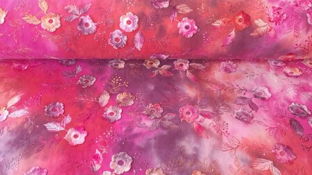 Cord Embroidery Tie Dye Pink