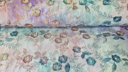Cord Embroidery Tie Dye Lilac
