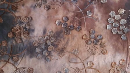 Cord Embroidery Twigs Tie Dye Brown