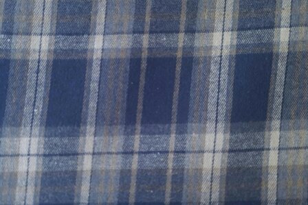 Cotton Flannel Check Blue/Beige