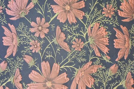 Jacquard Flower Navy/Red