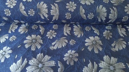 Jacquard Flower Indigo/Grey