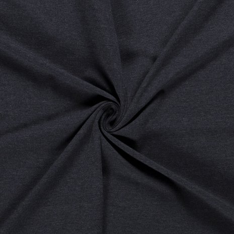 Katoen Tricot Effen Melée Donker Blauw