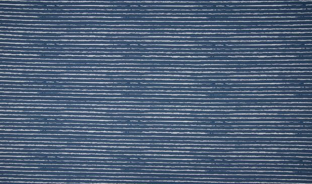 Cotton Jersey Vintage Stripes Blue