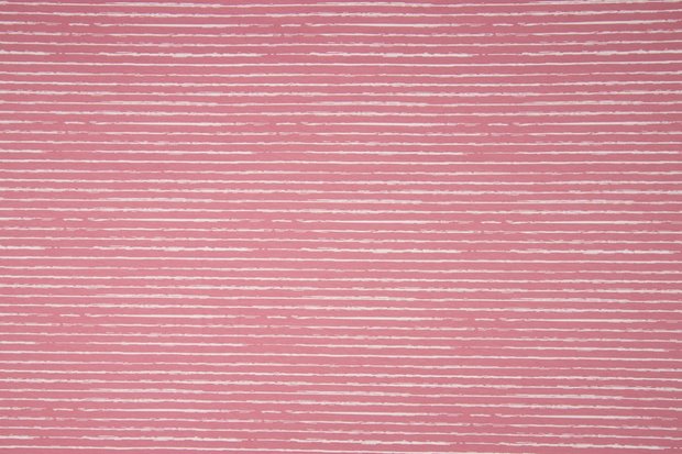 Cotton Jersey Vintage Stripes Old Pink