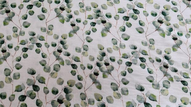 Mousseline Digital Eucalyptus White