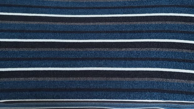 Chenille Multi Stripe Petrol Blue