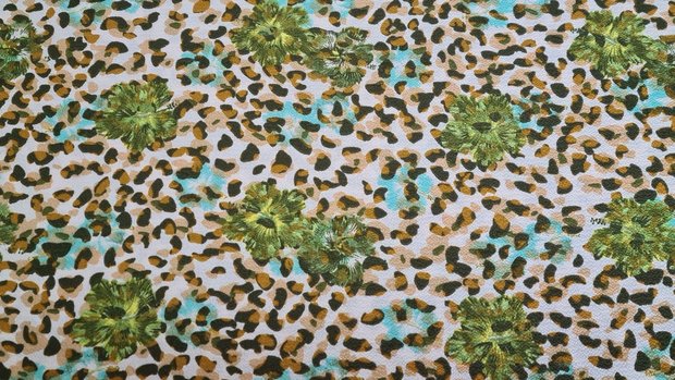 Bubble Chiffon Floral Panther Green