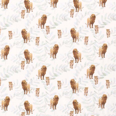 Cotton Jersey Digital Lion & Twig