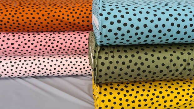 Organic Cotton Jersey Fantasy Dots Yellow