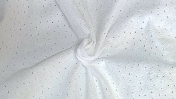 Cotton Small Jacquard Jersey White 