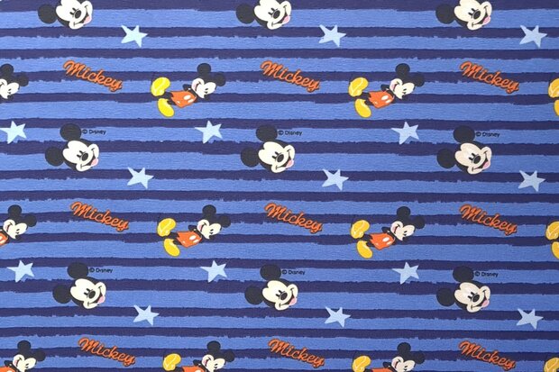 Cotton Jersey Mickey Mouse & Stripes