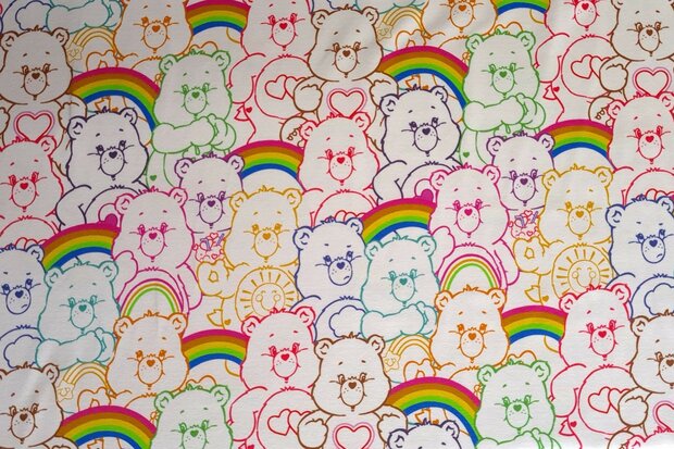 Cotton Jersey Care Bears & Rainbows