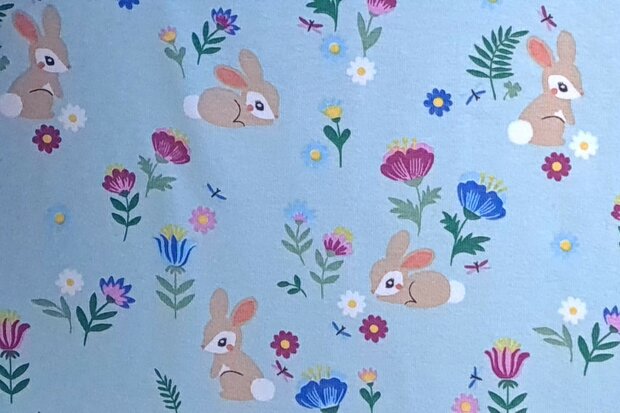 Cotton Jersey Bunny Blue/Mint