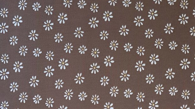 Cotton Jersey Daisy Brown
