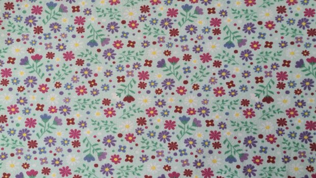 Cotton Jersey Small Flowers Mint