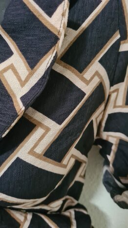 Viscose Crepe Abstract Navy/Beige