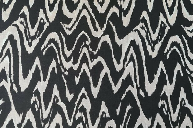 Viscose Stretch woven Abstract Black