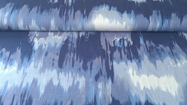 Viscose Stretch woven Abstract Blue