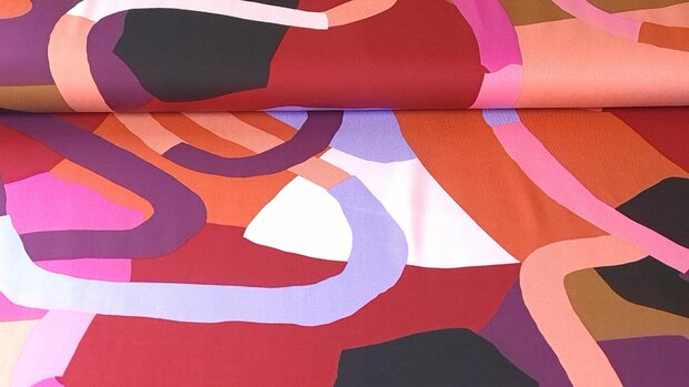 Viscose Stretch Abstract  Multicolour (Nerida Hansen)