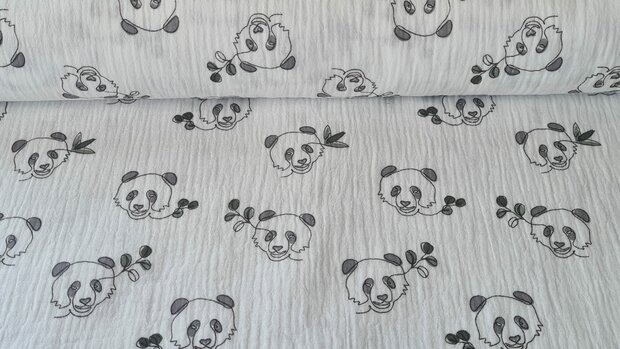 Mousseline Panda & Twigs Off White
