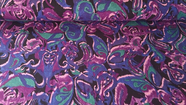 Heavy Viscose Jersey Abstract Purple