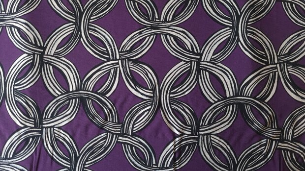 Viscose Crepe Abstract Purple