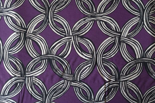 Viscose Crepe Abstract Purple